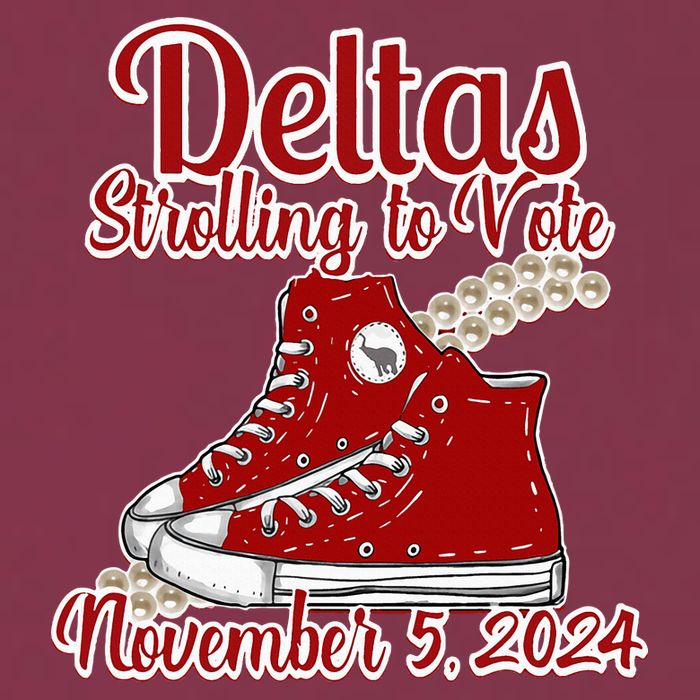 Deltas Strolling To Vote November 5 2024 Chucks And Pearls 16oz Travel Tumbler