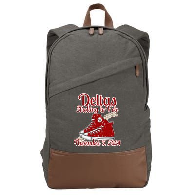 Deltas Strolling To Vote November 5 2024 Chucks And Pearls Cotton Canvas Backpack
