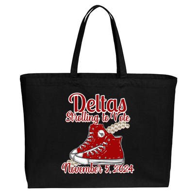 Deltas Strolling To Vote November 5 2024 Chucks And Pearls Cotton Canvas Jumbo Tote