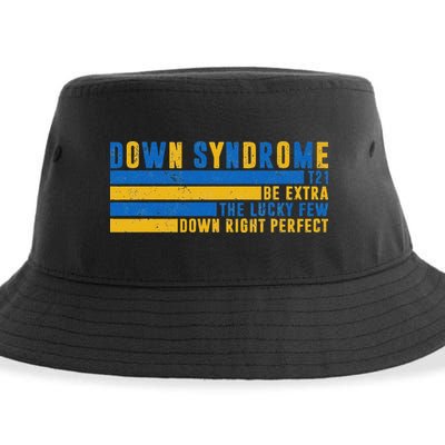 Down Syndrome T21 Be Extra The Lucky Few Down Right Perfect Sustainable Bucket Hat