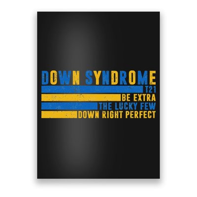 Down Syndrome T21 Be Extra The Lucky Few Down Right Perfect Poster