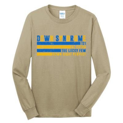 Down Syndrome T21 Be Extra The Lucky Few Down Right Perfect Tall Long Sleeve T-Shirt