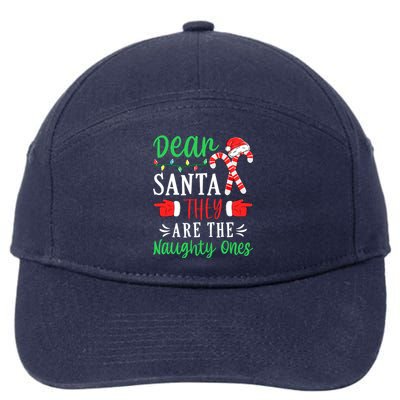 Dear Santa They Are The Naughty Ones Christmas Pajamas Xmas 7-Panel Snapback Hat