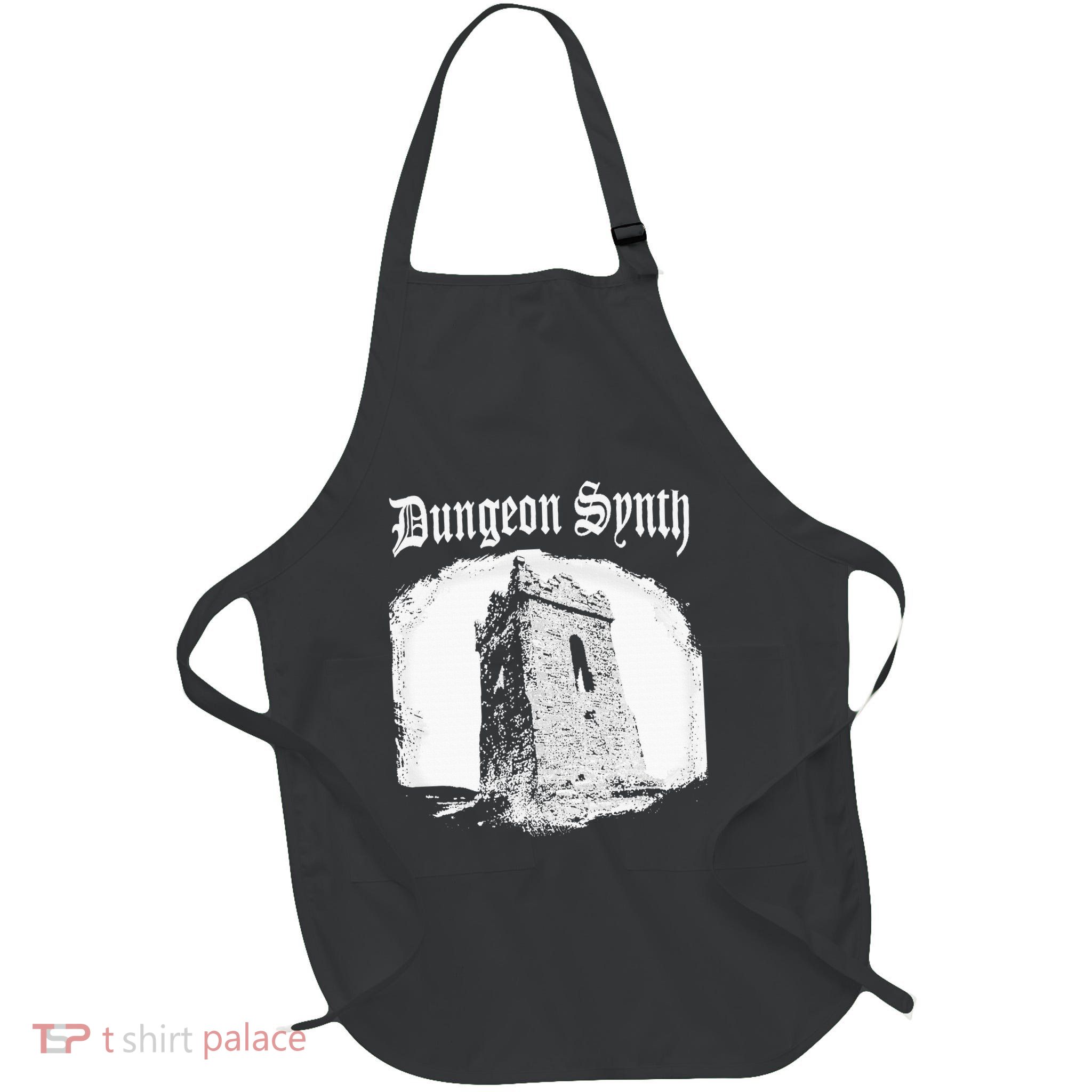Dungeon Synth Tower Castle Dark Gothic Creepy Castle Vibe Full-Length Apron With Pockets