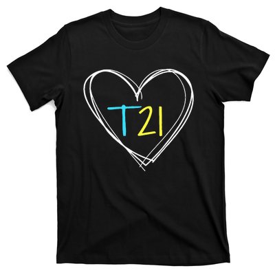 Down Syndrome T21 Awareness For Women With Hearts T-Shirt