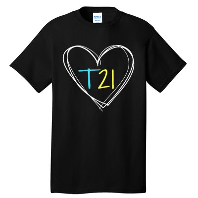 Down Syndrome T21 Awareness For Women With Hearts Tall T-Shirt