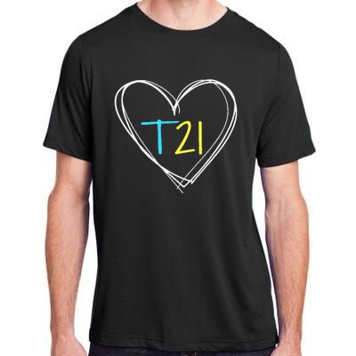 Down Syndrome T21 Awareness For Women With Hearts Adult ChromaSoft Performance T-Shirt