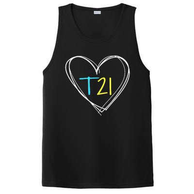 Down Syndrome T21 Awareness For Women With Hearts PosiCharge Competitor Tank