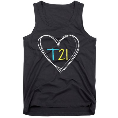 Down Syndrome T21 Awareness For Women With Hearts Tank Top