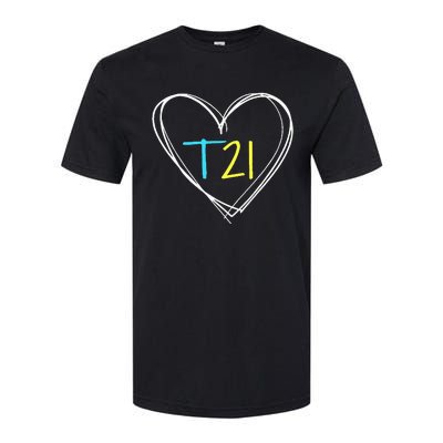 Down Syndrome T21 Awareness For Women With Hearts Softstyle CVC T-Shirt