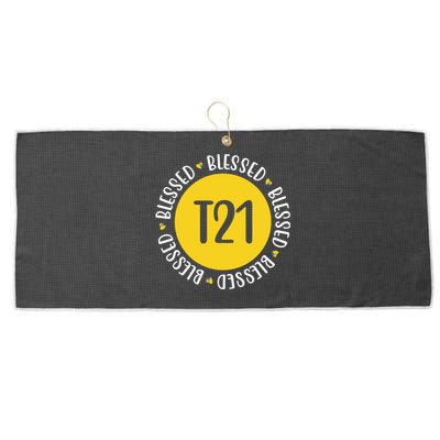 Down Syndrome T21 Blessed Awareness Large Microfiber Waffle Golf Towel