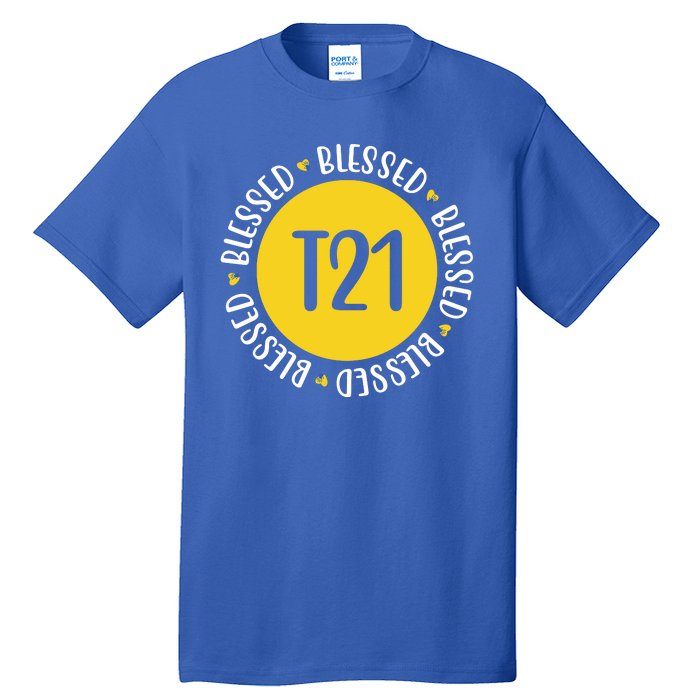 Down Syndrome T21 Blessed Awareness Tall T-Shirt