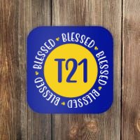 Down Syndrome T21 Blessed Awareness Coaster