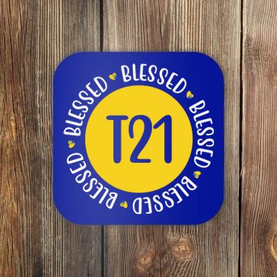 Down Syndrome T21 Blessed Awareness Coaster