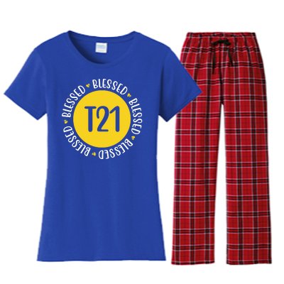 Down Syndrome T21 Blessed Awareness Women's Flannel Pajama Set