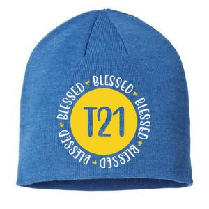 Down Syndrome T21 Blessed Awareness Sustainable Beanie