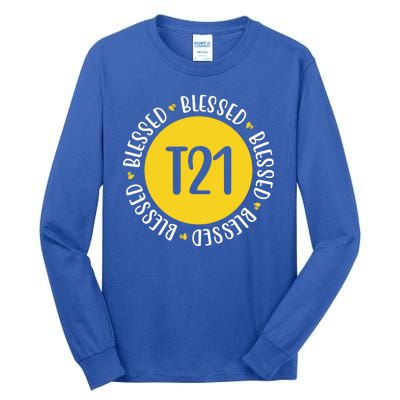 Down Syndrome T21 Blessed Awareness Tall Long Sleeve T-Shirt