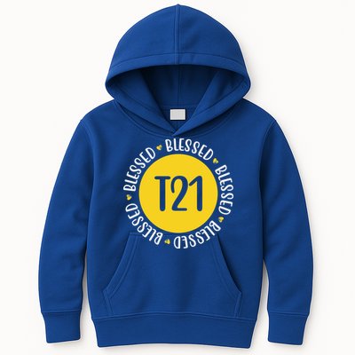 Down Syndrome T21 Blessed Awareness Kids Hoodie