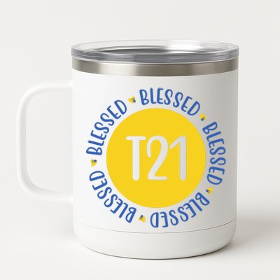 Down Syndrome T21 Blessed Awareness 12 oz Stainless Steel Tumbler Cup