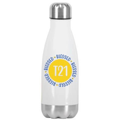 Down Syndrome T21 Blessed Awareness Stainless Steel Insulated Water Bottle