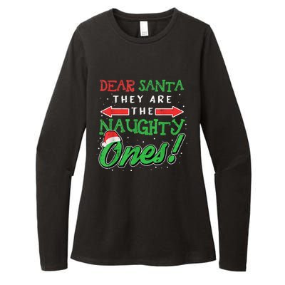 Dear Santa They Are The Naughty Ones Funny Christmas Womens CVC Long Sleeve Shirt