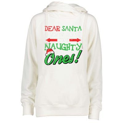 Dear Santa They Are The Naughty Ones Funny Christmas Womens Funnel Neck Pullover Hood