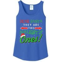 Dear Santa They Are The Naughty Ones Funny Christmas Ladies Essential Tank