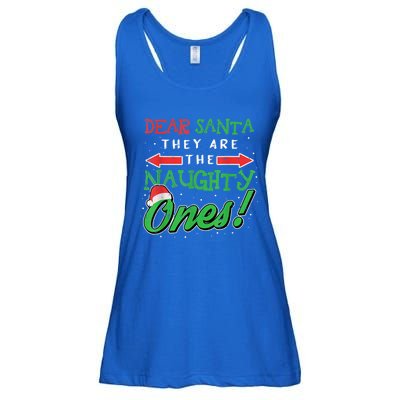 Dear Santa They Are The Naughty Ones Funny Christmas Ladies Essential Flowy Tank