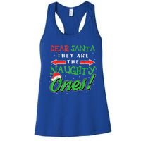 Dear Santa They Are The Naughty Ones Funny Christmas Women's Racerback Tank