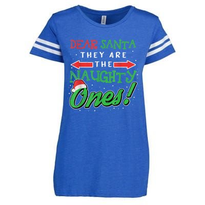 Dear Santa They Are The Naughty Ones Funny Christmas Enza Ladies Jersey Football T-Shirt