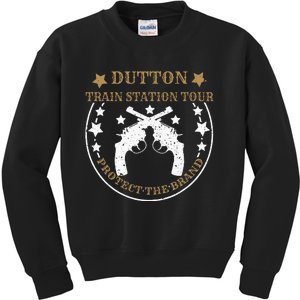 Dutton Station Tours Protect Sarcastic Saying Pun Gag Short Sleeve Kids Sweatshirt