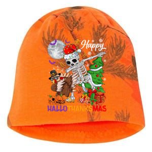 Dabbing Skeleton Turkey Christmas Tree Happy Hallothanksmas Gift Kati - Camo Knit Beanie