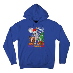 Dabbing Skeleton Turkey Christmas Tree Happy Hallothanksmas Gift Hoodie