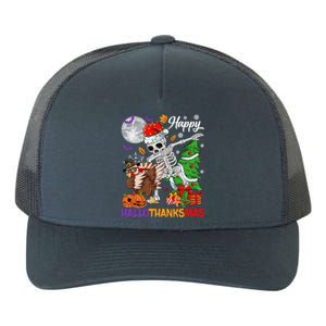 Dabbing Skeleton Turkey Christmas Tree Happy Hallothanksmas Gift Yupoong Adult 5-Panel Trucker Hat