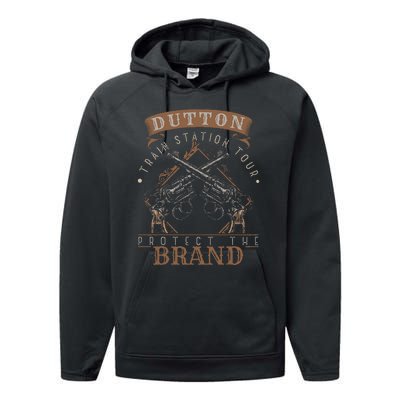 Dutton Station Tours Protect Sarcastic Saying Pun Gag Performance Fleece Hoodie