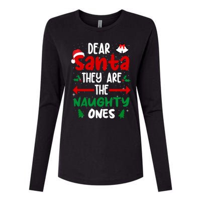 Dear Santa They Are The Naughty Ones Christmas Pajama Womens Cotton Relaxed Long Sleeve T-Shirt