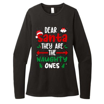 Dear Santa They Are The Naughty Ones Christmas Pajama Womens CVC Long Sleeve Shirt