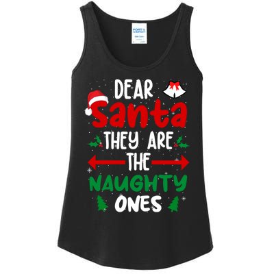 Dear Santa They Are The Naughty Ones Christmas Pajama Ladies Essential Tank