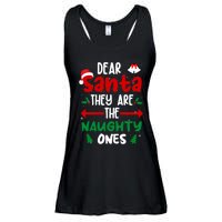 Dear Santa They Are The Naughty Ones Christmas Pajama Ladies Essential Flowy Tank