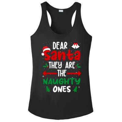 Dear Santa They Are The Naughty Ones Christmas Pajama Ladies PosiCharge Competitor Racerback Tank