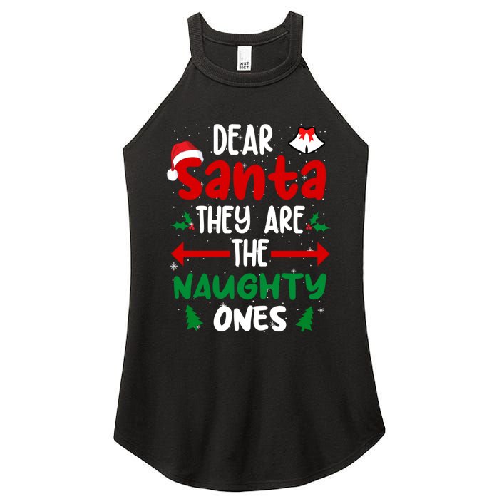 Dear Santa They Are The Naughty Ones Christmas Pajama Women's Perfect Tri Rocker Tank