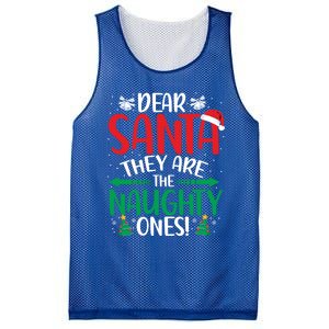 Dear Santa They Are The Naughty Ones Christmas Great Gift Mesh Reversible Basketball Jersey Tank