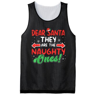 Dear Santa They Naughty Ones Christmas Xmas Mesh Reversible Basketball Jersey Tank