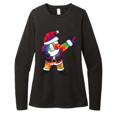 Dabbing Santa Tie Dye Christmas Long Sleeve Dab Womens CVC Long Sleeve Shirt