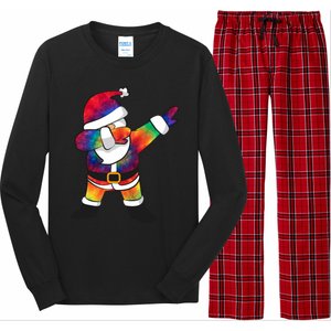 Dabbing Santa Tie Dye Christmas Long Sleeve Dab Long Sleeve Pajama Set