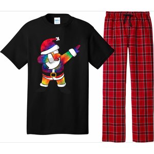 Dabbing Santa Tie Dye Christmas Long Sleeve Dab Pajama Set