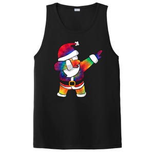 Dabbing Santa Tie Dye Christmas Long Sleeve Dab PosiCharge Competitor Tank