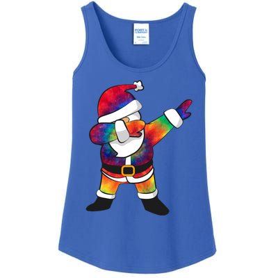 Dabbing Santa Tie Dye Christmas Long Sleeve Dab Ladies Essential Tank