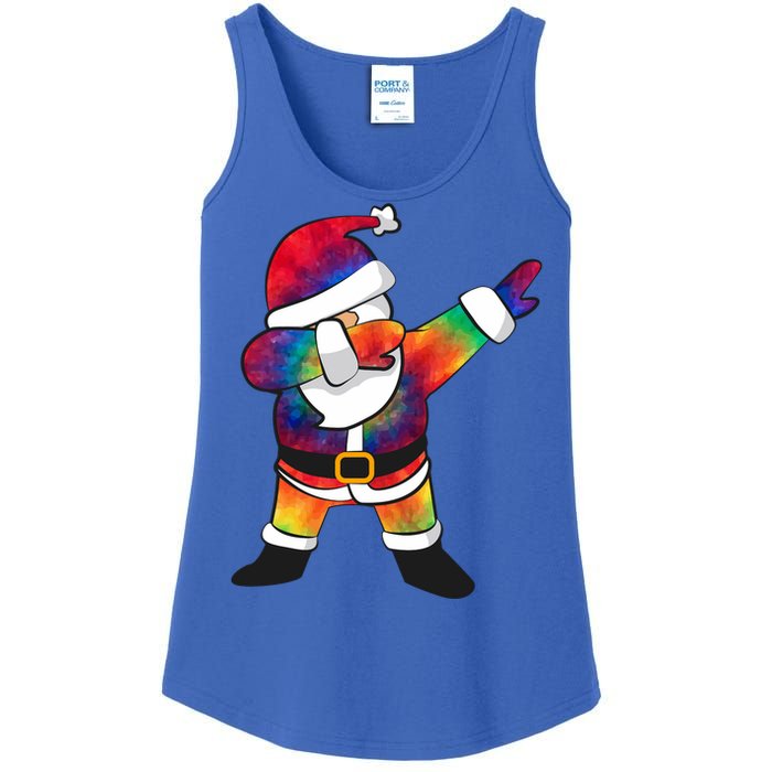 Dabbing Santa Tie Dye Christmas Long Sleeve Dab Ladies Essential Tank