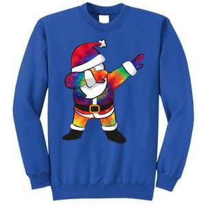 Dabbing Santa Tie Dye Christmas Long Sleeve Dab Tall Sweatshirt